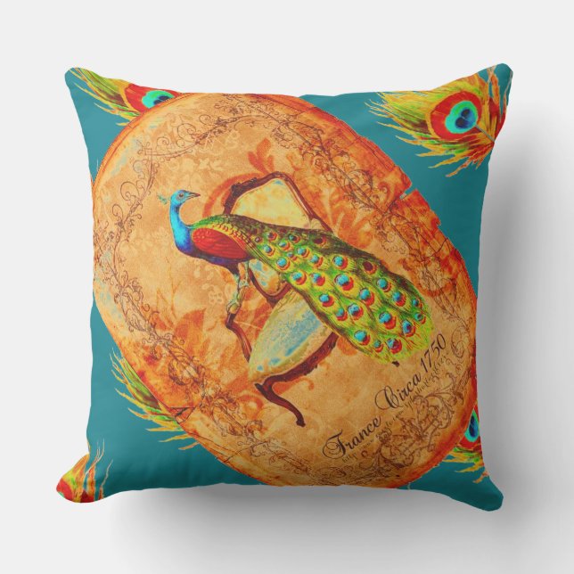 Coussin D'extérieur "French Paon" (Recto)
