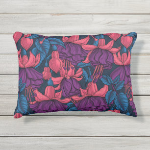 Coussin D'extérieur Fuchsia en bleu et violet