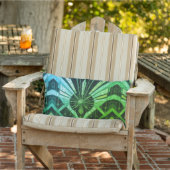 Coussin D'extérieur Géométrie dorée et verte extérieure (Chaise)
