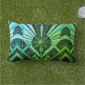 Coussin D'extérieur Géométrie dorée et verte extérieure (Herbe)