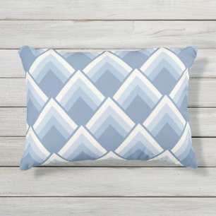 Coussin D'extérieur géométrique Abstraite, bleu et blanc cassé 2 extér