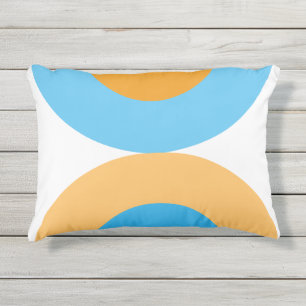 Coussin D'extérieur Géométrique moderne bleu et jaune