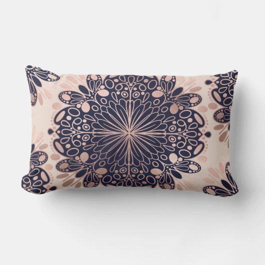 Coussin D'extérieur Girly Boho Rose Gold Blush (Recto)