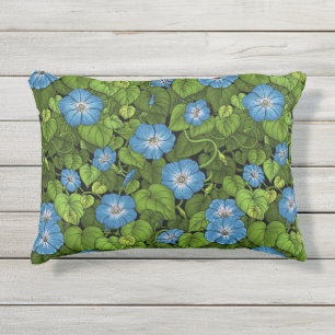 Coussin D'extérieur Gloire du matin en bleu et vert