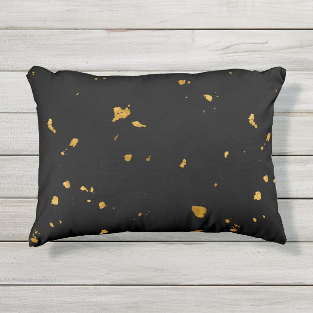 Coussin D'extérieur Gold Flakes Noir (Devant)