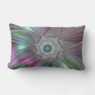 Coussin D'extérieur Grande Fleur colorée Abstraite Trippy Fractal Art