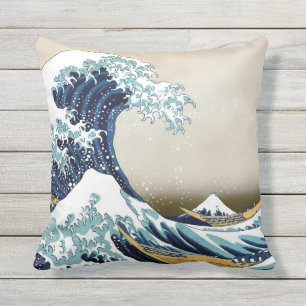 Coussin D'extérieur Grande vague de haute qualité au large de Kanagawa
