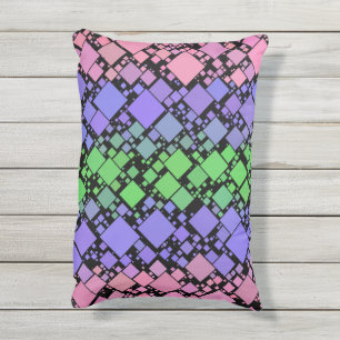 Coussin D'extérieur Groovy Boho Rétro Mod Géométrique Fierté Trigender