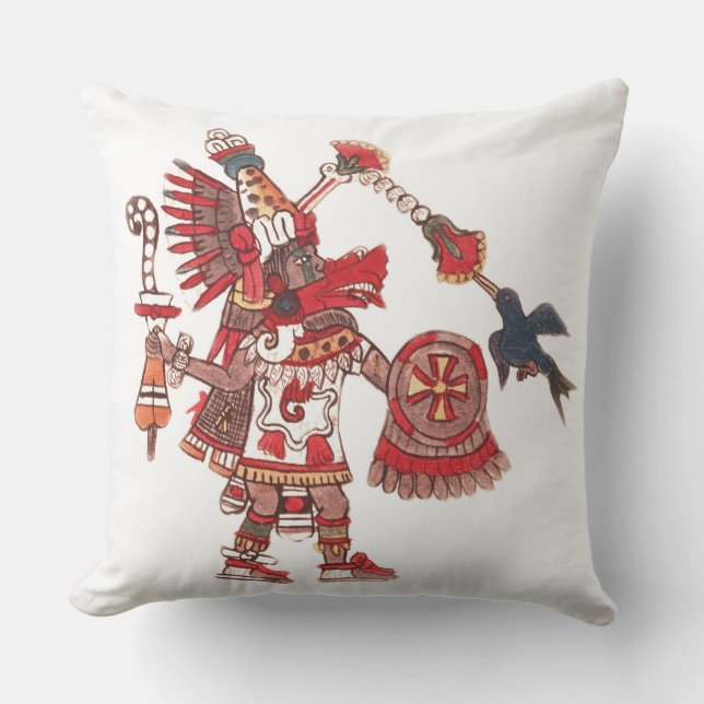 Coussin D'extérieur Guerrier aztèque de chaman de danse (Recto)
