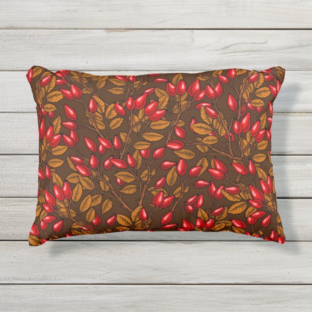 Coussin D'extérieur hanches roses, brune et rouge (Devant)