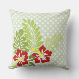 Coussin D'extérieur Hibiscus tropical sur motif à pois