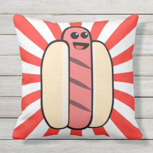 Coussin D'extérieur Hot-dog de Kawaii