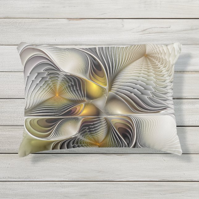 Coussin D'extérieur Illusion Optique Abstrait 3D Fractal Avec Profonde (Devant)