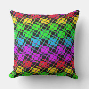 Coussin D'extérieur Image miroir arc-en-ciel à carreaux multicolores
