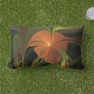 Coussin D'extérieur Imaginaire Plante Abstrait rouille verte Brown fra