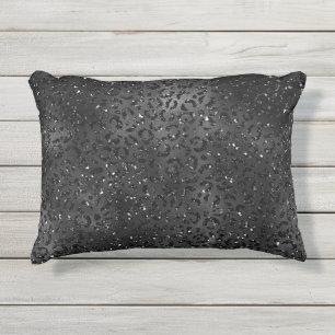 Coussin D'extérieur Impression de peau de léopard guépard noir animal