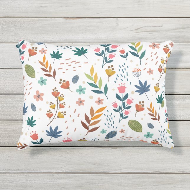 Coussin D'extérieur Impression florale colorée (Devant)