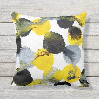 Coussin D'extérieur Interactions Jaune, Gris et Noir Motif