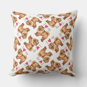 Coussin D'extérieur J'aime mon Chow Chow