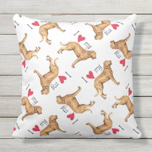 Coussin D'extérieur J'aime mon Retriever de la Baie de Chesapeake