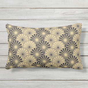 Coussin D'extérieur  Japon. Fleurs florales jaunes.