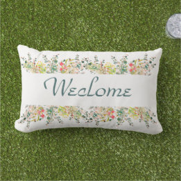 Coussin D'extérieur Jardin de fleurs sauvages Bienvenue sur le patio e