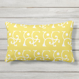 Coussin D'extérieur Jaune et blanc fous