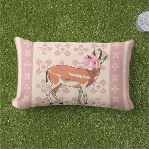 Coussin D'extérieur Joli Noël à motif cerf rose