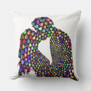 COUSSIN D'EXTÉRIEUR KISSING COUPLE