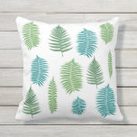 Coussin D'extérieur La fougère scandinave moderne de style quitte le<br><div class="desc">La fougère scandinave moderne d'abrégé sur style part sur le coussin blanc,  coussin extérieur de jardin.</div>