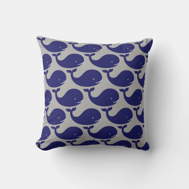 Coussin D'extérieur La joyeuse baleine bleue (Recto)