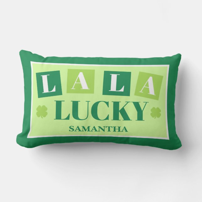 Coussin D'extérieur La La Lucky St. Patrick’s Day (Recto)
