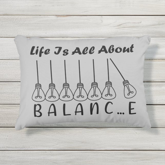 Coussin D'extérieur La vie, c'est l'équilibre de l'inspiration de moti (Devant)