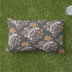 Coussin D'extérieur La vie est meilleure avec un chien citation drôle 