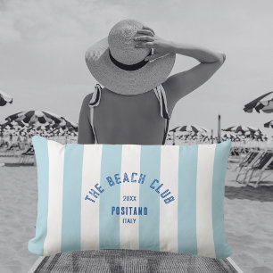 Coussin D'extérieur Le Beach Club Crest Blue Cabana Stripe
