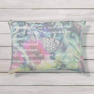Coussin D'extérieur Le bonheur est un papillon - Citation Inspirante