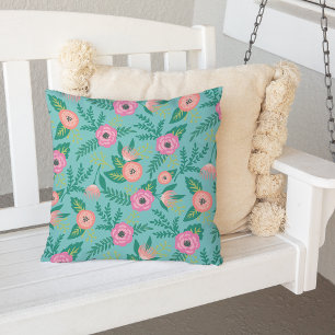 Coussin D'extérieur L'été fleurit Tropical Floral