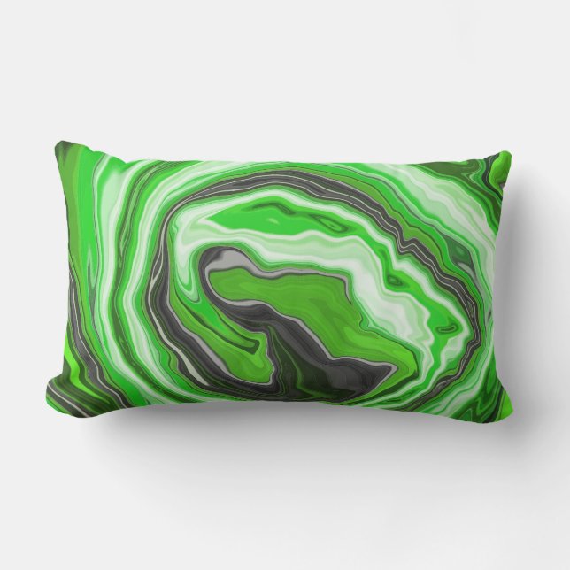 Coussin D'extérieur Lime vert et marbre noir comme des flûtes Fluid Ar (Recto)