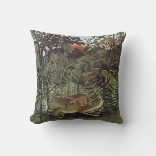 Coussin D'extérieur Lion affamé de Rousseau lance l’oreiller
