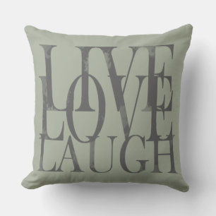 Coussin D'extérieur Live Love Laugh Inspirational Motivational Citatio