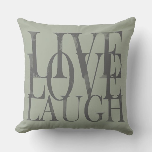 Coussin D'extérieur Live Love Laugh Inspirational Motivational Citatio (Recto)