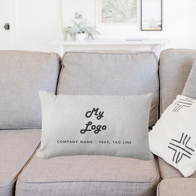 Coussin D'extérieur Logo d'entreprise en argent (Créateur téléchargé)