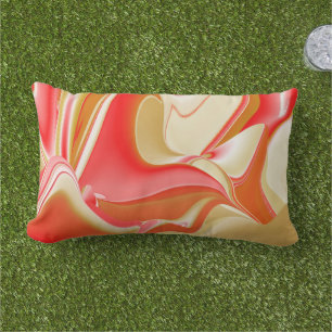 Coussin D'extérieur Love and Gold Abstrait 3D Rainbowart