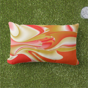 Coussin D'extérieur Love and Gold Abstrait 3D Rainbowart