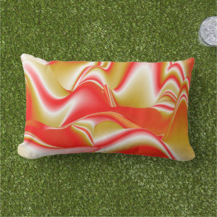 Coussin D'extérieur Love and Gold Abstrait 3D Rainbowart