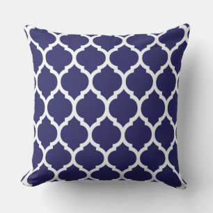 Coussin D'extérieur Magnifique motif moderne bleu marocain à quatre fe