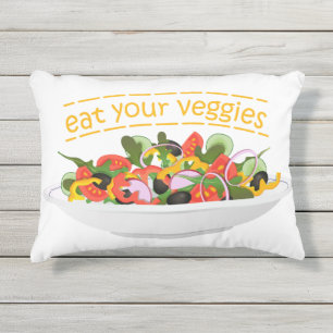 Coussin D'extérieur Manger vos légumes Citation mélange de salade fraî