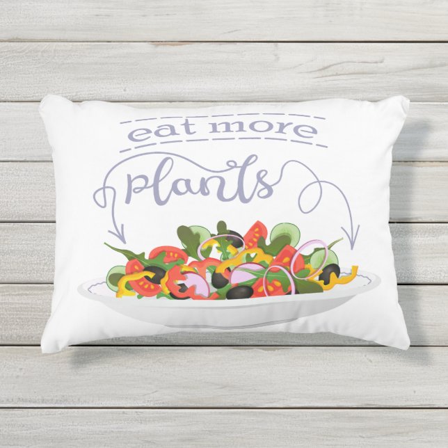 Coussin D'extérieur Mangez plus de plantes frais motivation salade let (Devant)