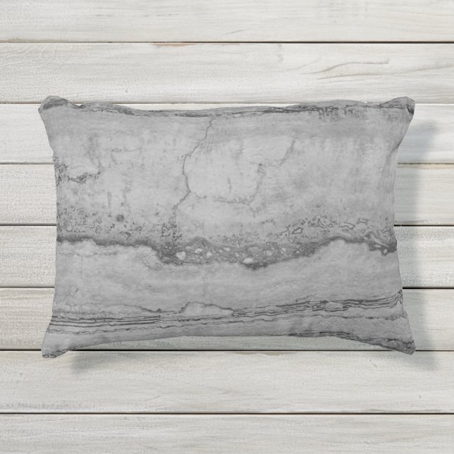 Coussin D'extérieur Marbre gris granit | motif en pierre abstrait (Devant)