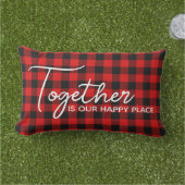 Coussin D'extérieur Modèle bûcheron rouge noir buffle ensemble (Herbe)